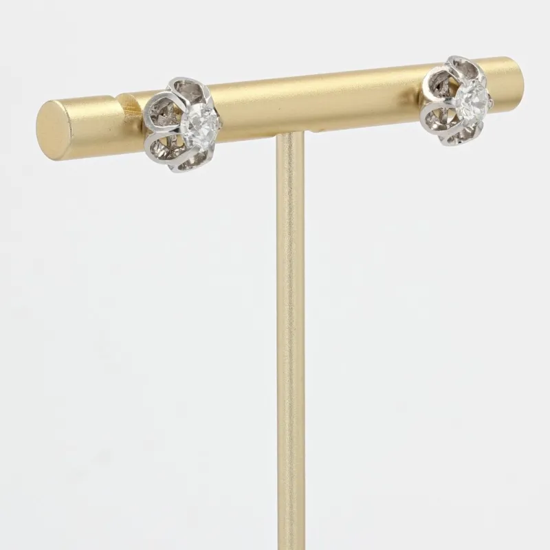 Pamono 18 Karat White Gold Earrings, 1920s, Set of 2> Earrings