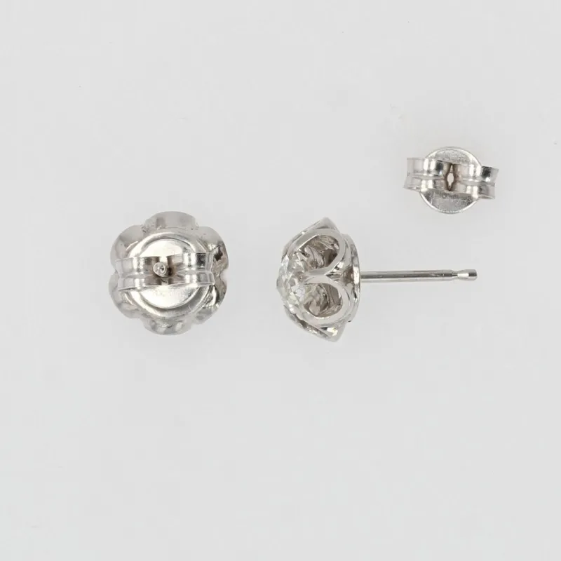 Pamono 18 Karat White Gold Earrings, 1920s, Set of 2> Earrings