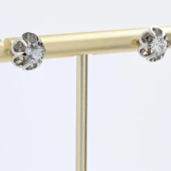 Pamono 18 Karat White Gold Earrings, 1920s, Set of 2><noscript><img width=