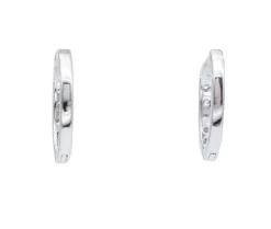 Outlet Pamono 18 Karat White Gold Hoop Earrings with Diamonds, Set of 2
