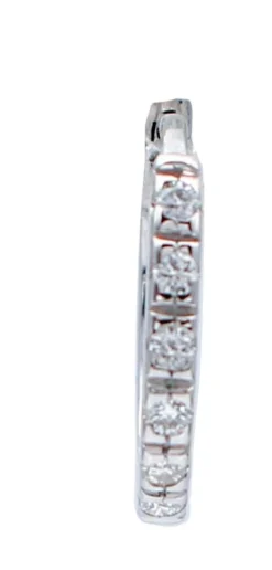 Outlet Pamono 18 Karat White Gold Hoop Earrings with Diamonds, Set of 2