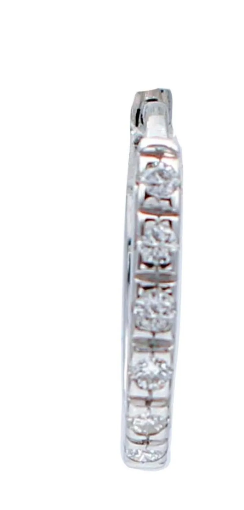 Outlet Pamono 18 Karat White Gold Hoop Earrings with Diamonds, Set of 2