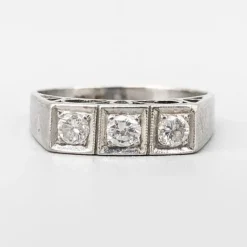 Pamono 14 Karat White Gold Ring with Diamonds> Rings