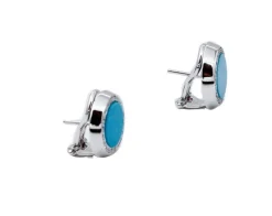 Pamono 18 Karat White Gold Stud Earrings with Diamonds and Stones, Set of 2><noscript><img width=