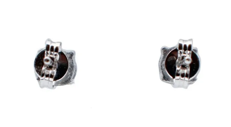 Hot Pamono 18 Karat White Gold Stud Earrings with White Diamonds, Set of 2