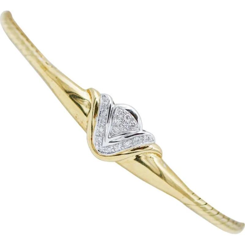 New Pamono 18 Karat Yellow and White Gold Bracelet with Diamonds