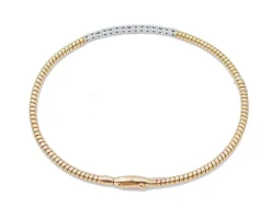 Hot Pamono 18 Karat Yellow and White Gold Bracelet with Diamonds