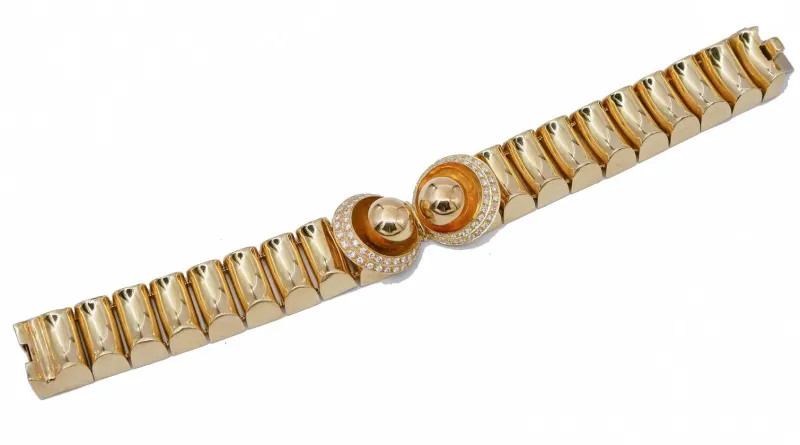 Clearance Pamono 18 Karat Yellow Gold Bracelet with Diamonds