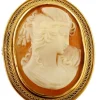 Clearance Pamono 18 Karat Yellow Gold Cameo Brooch