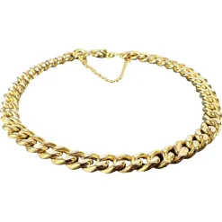 Pamono 18 Karat Yellow Gold Curb Link Chain Bracelet, 1950s> Bracelets