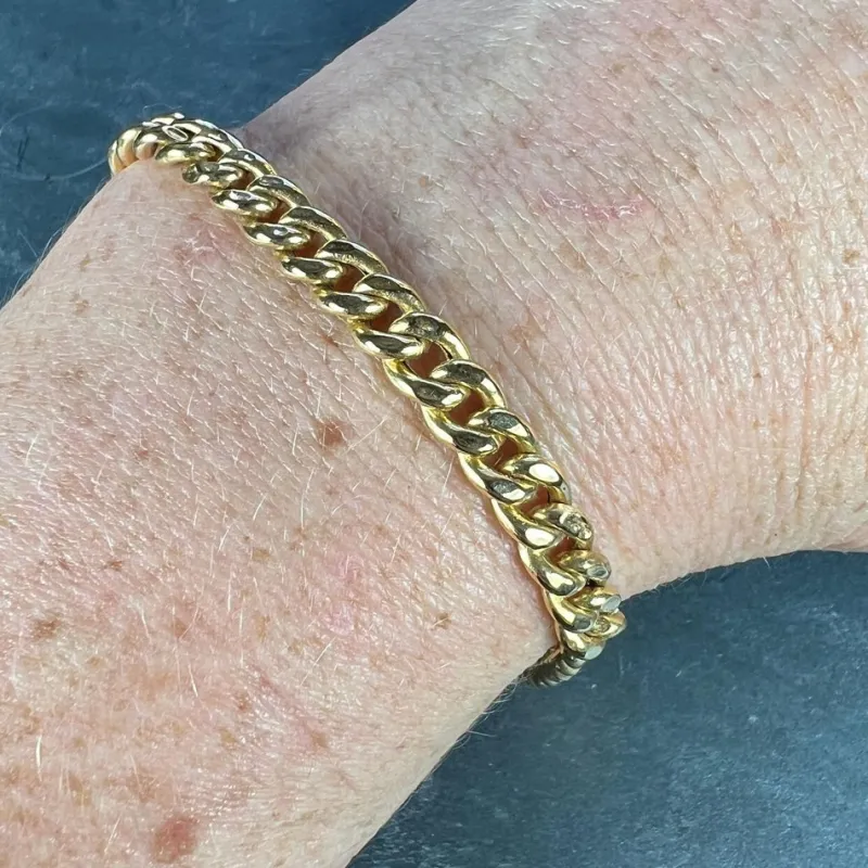 Pamono 18 Karat Yellow Gold Curb Link Chain Bracelet, 1950s> Bracelets