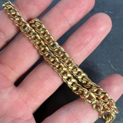 Pamono 18 Karat Yellow Gold Curb Link Chain Bracelet, 1950s><noscript><img width=