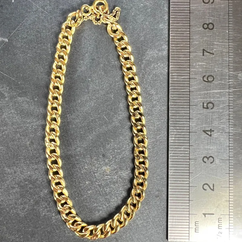 Pamono 18 Karat Yellow Gold Curb Link Chain Bracelet, 1950s> Bracelets