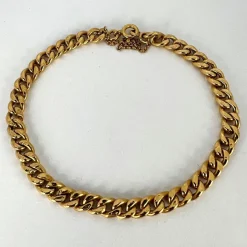 Pamono 18 Karat Yellow Gold Curb Link Chain Bracelet, 1950s><noscript><img width=