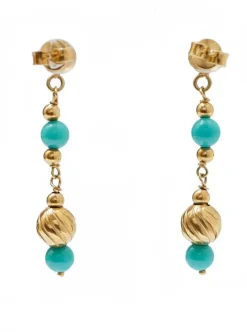 Pamono 18 Karat Yellow Gold Earrings with Stones, Set of 2><noscript><img width=