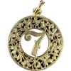 Pamono 18 Karat Yellow Gold Lucky Number 7 4-Leaf Clover Good Luck Charm Pendant, 1890s> Necklaces