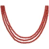 Pamono 18 Karat Yellow Gold Multi-Strands Necklace with Coral> Necklaces