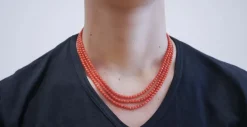 Pamono 18 Karat Yellow Gold Multi-Strands Necklace with Coral><noscript><img width=