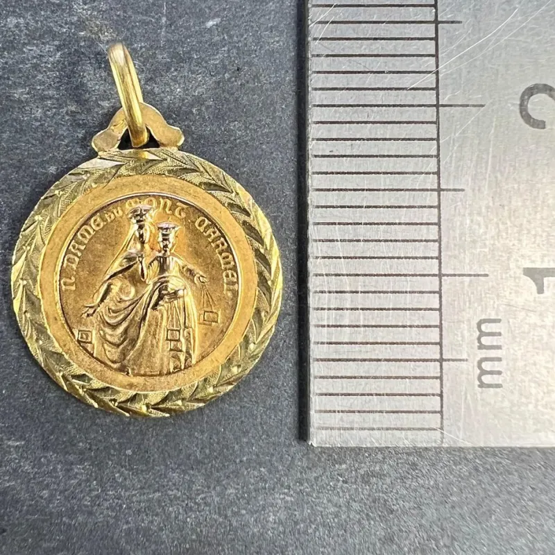 Online Pamono 18 Karat Yellow Gold Notre Dame de Mont Carmel Sacred Heart Medal Pendant by E. Dropsy, 1890s