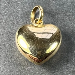 Sale Pamono 18 Karat Yellow Gold Puffy Love Heart Charm Pendant, 1980s