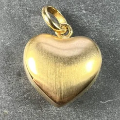 Sale Pamono 18 Karat Yellow Gold Puffy Love Heart Charm Pendant, 1980s
