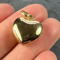 Sale Pamono 18 Karat Yellow Gold Puffy Love Heart Charm Pendant, 1980s