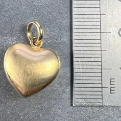 Sale Pamono 18 Karat Yellow Gold Puffy Love Heart Charm Pendant, 1980s