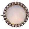 Pamono 18 Karat Yellow Gold Round Brooch with Opal, Diamonds & Enamel, 1930s> Brooches