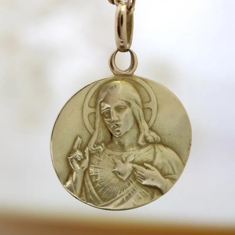 Pamono 18 Karat Yellow Gold Scapular Medal Pendant> Necklaces