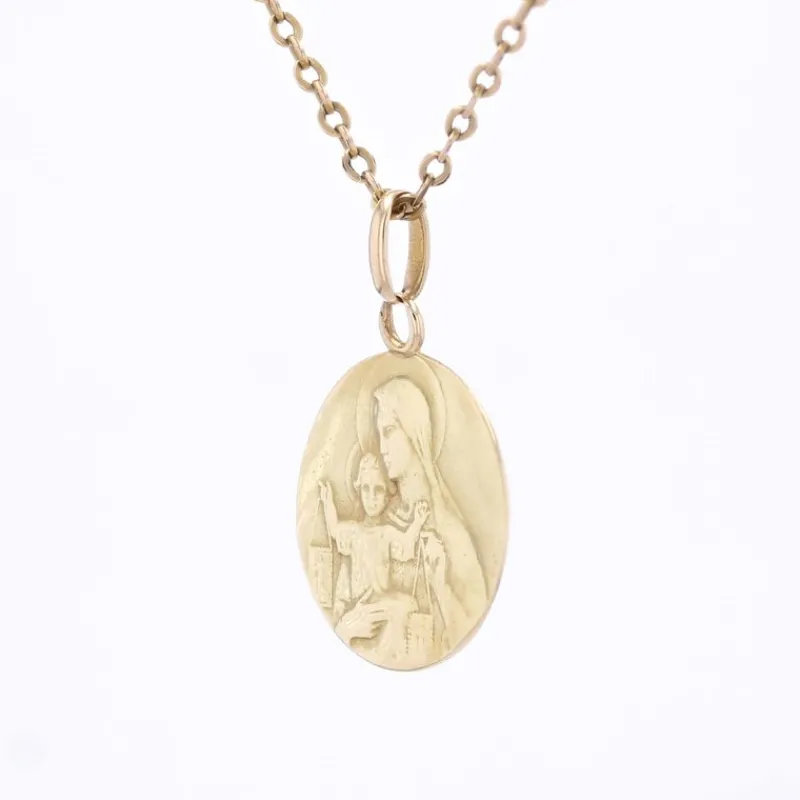 Pamono 18 Karat Yellow Gold Scapular Medal Pendant> Necklaces