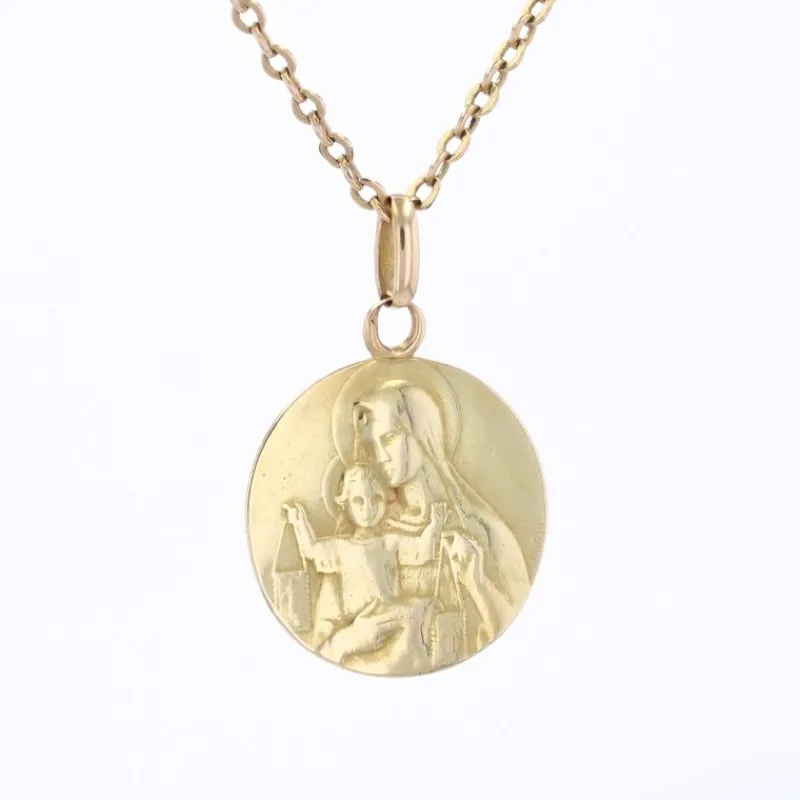 Pamono 18 Karat Yellow Gold Scapular Medal Pendant> Necklaces