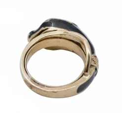 Online Pamono 18 Karat Yellow Gold Snake Ring with Rubies and Diamonds and Enamel