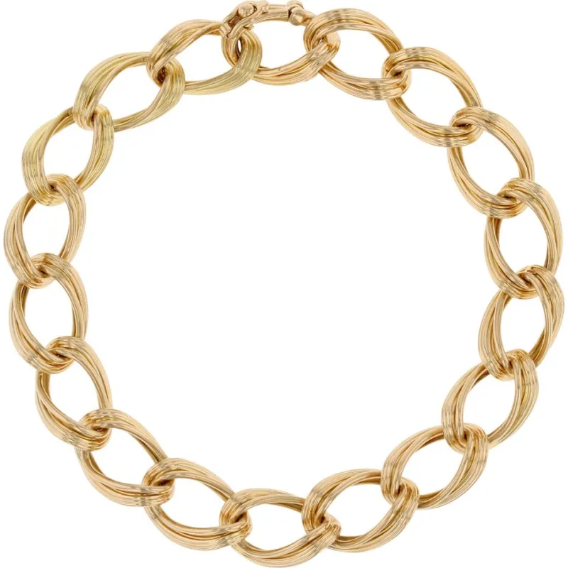 Sale Pamono 18 Karat Yellow Gold Twisted Curb Chain Links Bracelet, 1960s