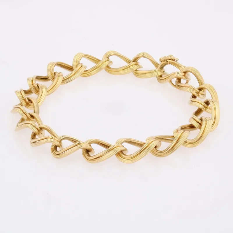 Sale Pamono 18 Karat Yellow Gold Twisted Curb Chain Links Bracelet, 1960s