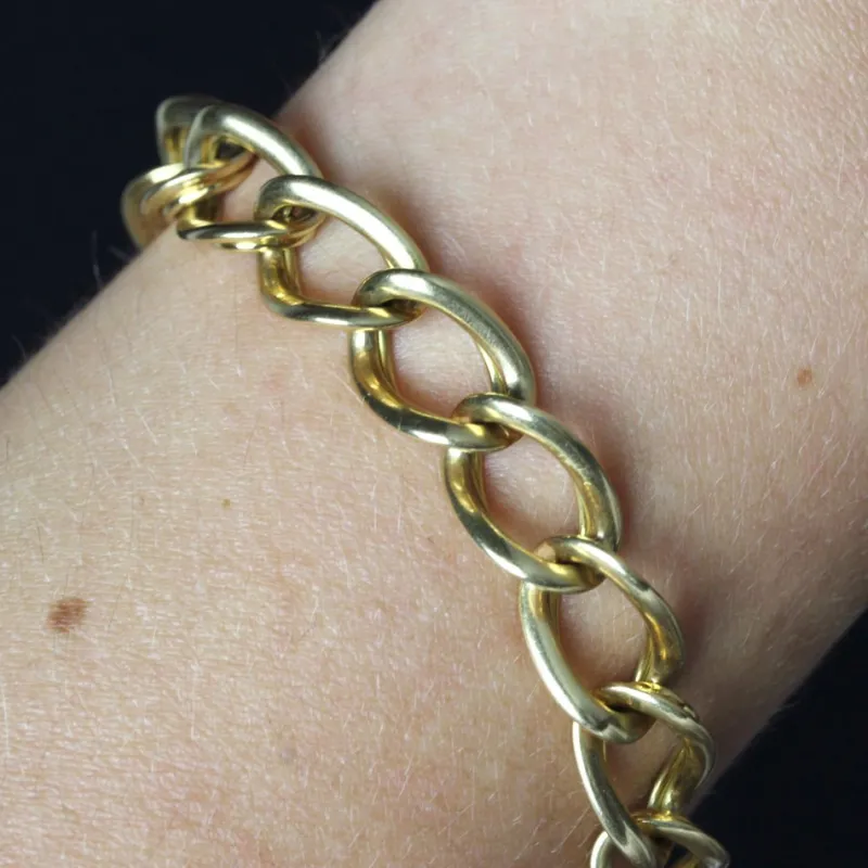 Sale Pamono 18 Karat Yellow Gold Twisted Curb Chain Links Bracelet, 1960s