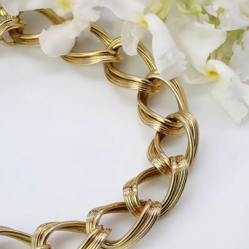 Sale Pamono 18 Karat Yellow Gold Twisted Curb Chain Links Bracelet, 1960s