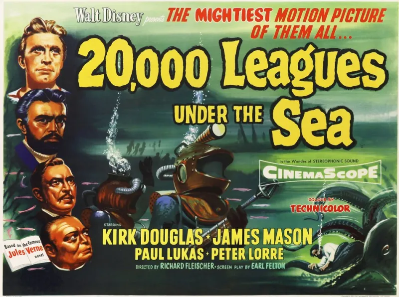 Pamono 20000 Leagues Under the Sea Movie Poster, United Kingdom, 1955> Posters|Wall Decor