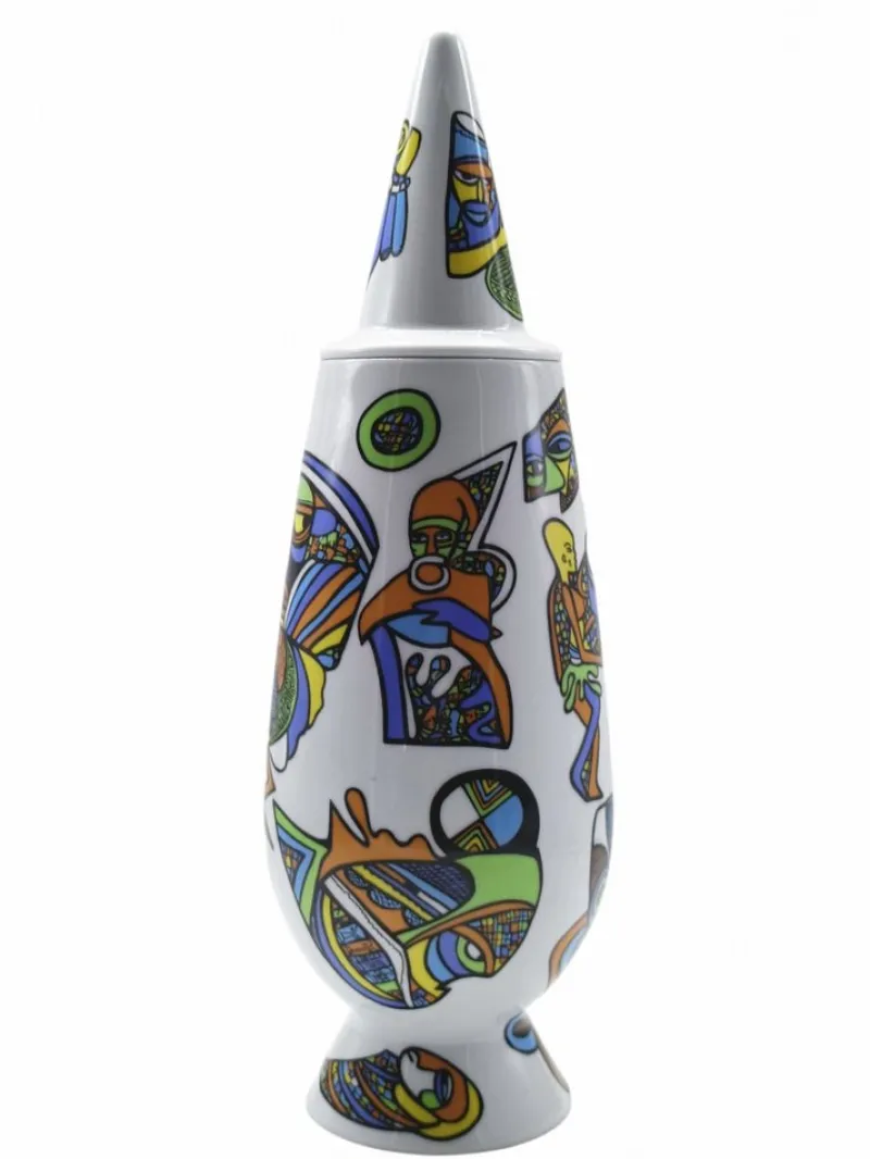 Clearance Pamono 100% Make Up Series Vase in Ceramic by Alessandro Mendini for Alessi, Italy, 1992