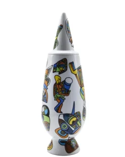 Clearance Pamono 100% Make Up Series Vase in Ceramic by Alessandro Mendini for Alessi, Italy, 1992