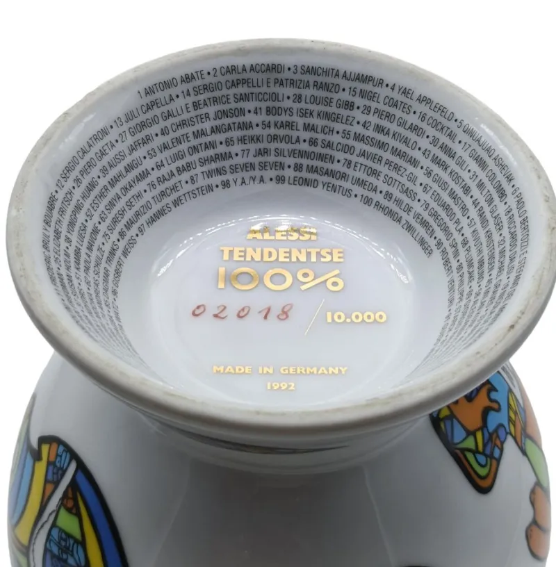 Clearance Pamono 100% Make Up Series Vase in Ceramic by Alessandro Mendini for Alessi, Italy, 1992