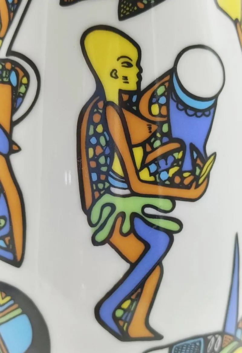 Clearance Pamono 100% Make Up Series Vase in Ceramic by Alessandro Mendini for Alessi, Italy, 1992