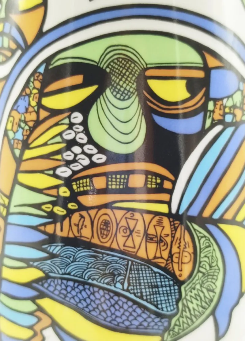 Clearance Pamono 100% Make Up Series Vase in Ceramic by Alessandro Mendini for Alessi, Italy, 1992