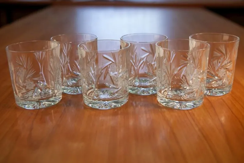 Pamono 320 ml Crystal Whiskey Lowball Glasses by Huta Julia, Set of 6> Tabletop