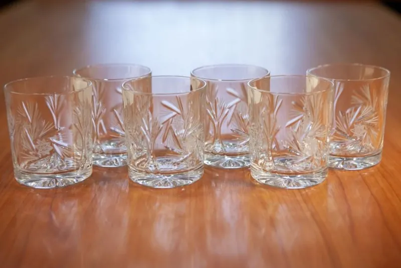 Pamono 320 ml Crystal Whiskey Lowball Glasses by Huta Julia, Set of 6> Tabletop