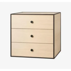 Pamono 49 Oak Frame Box with 3 Drawers by Lassen> Trunks, Crates & Baskets
