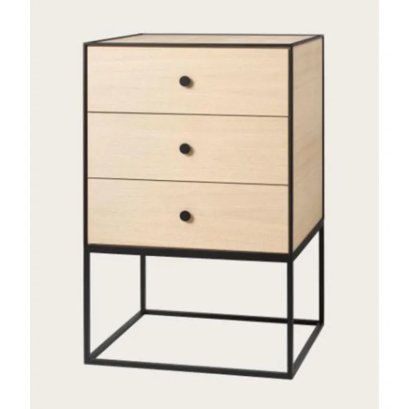 Pamono 49 Oak Frame Box with 3 Drawers by Lassen> Trunks, Crates & Baskets