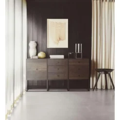 Pamono 49 Oak Frame Box with 3 Drawers by Lassen><noscript><img width=