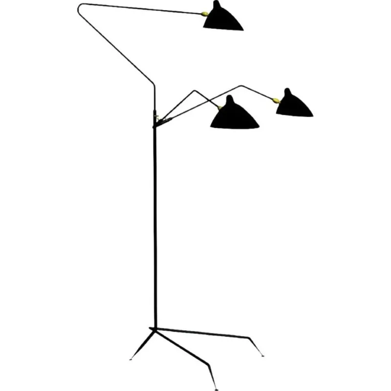 Hot Pamono 3 Rotating Arms Floor Lamp by Serge Mouille