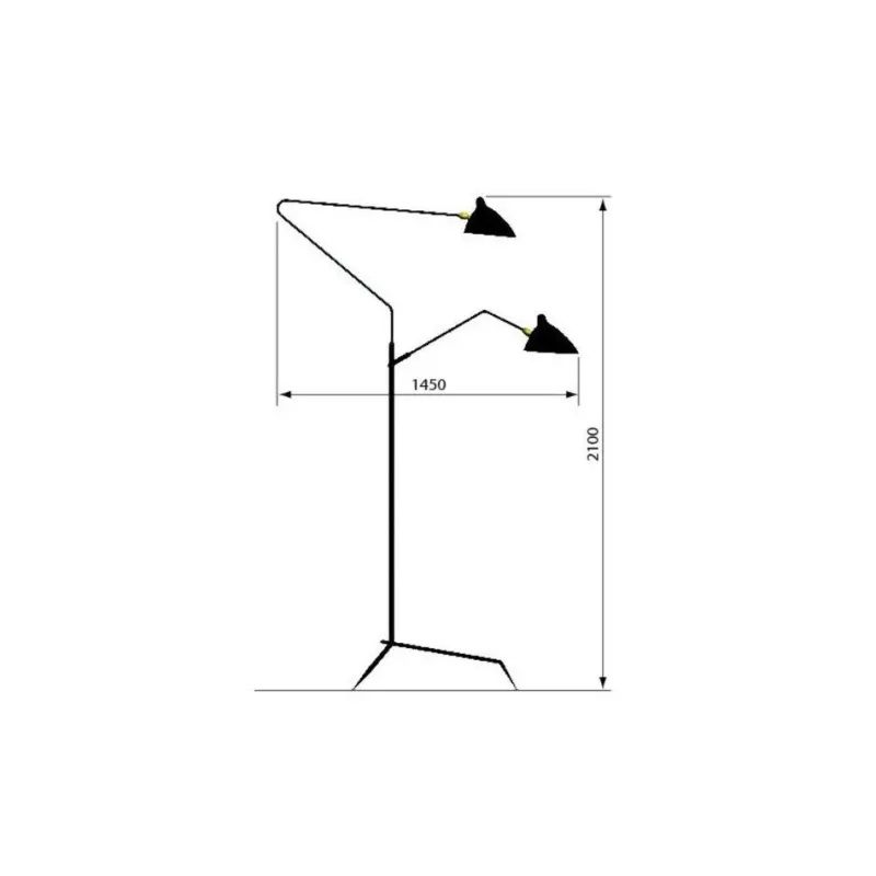 Hot Pamono 3 Rotating Arms Floor Lamp by Serge Mouille