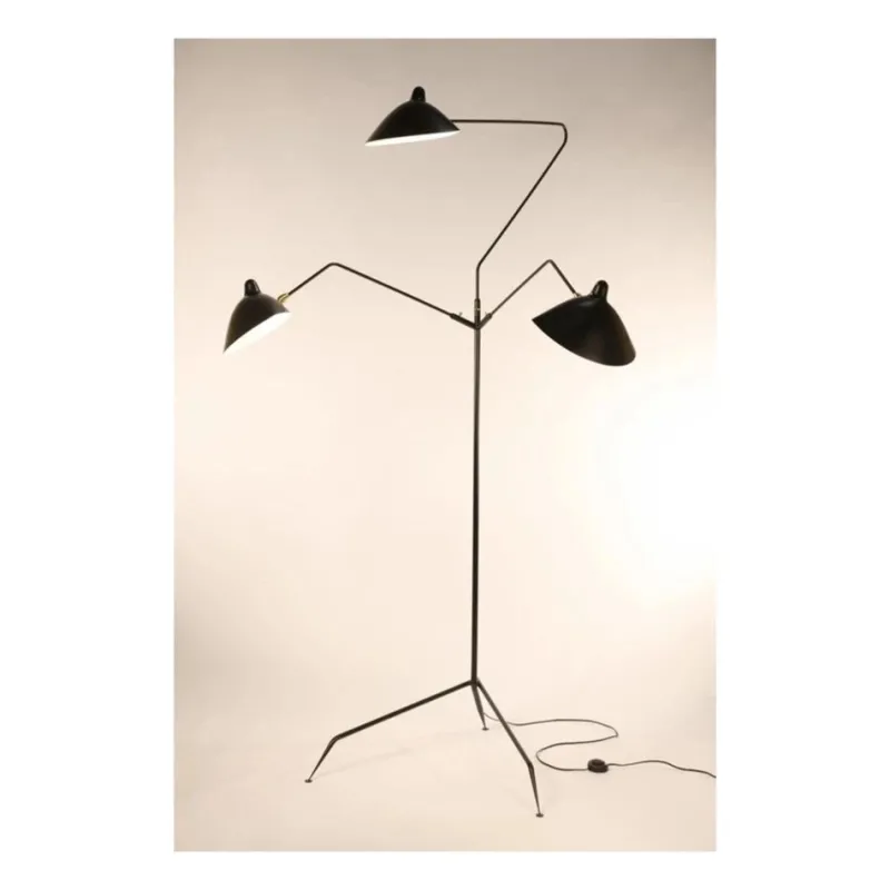 Hot Pamono 3 Rotating Arms Floor Lamp by Serge Mouille